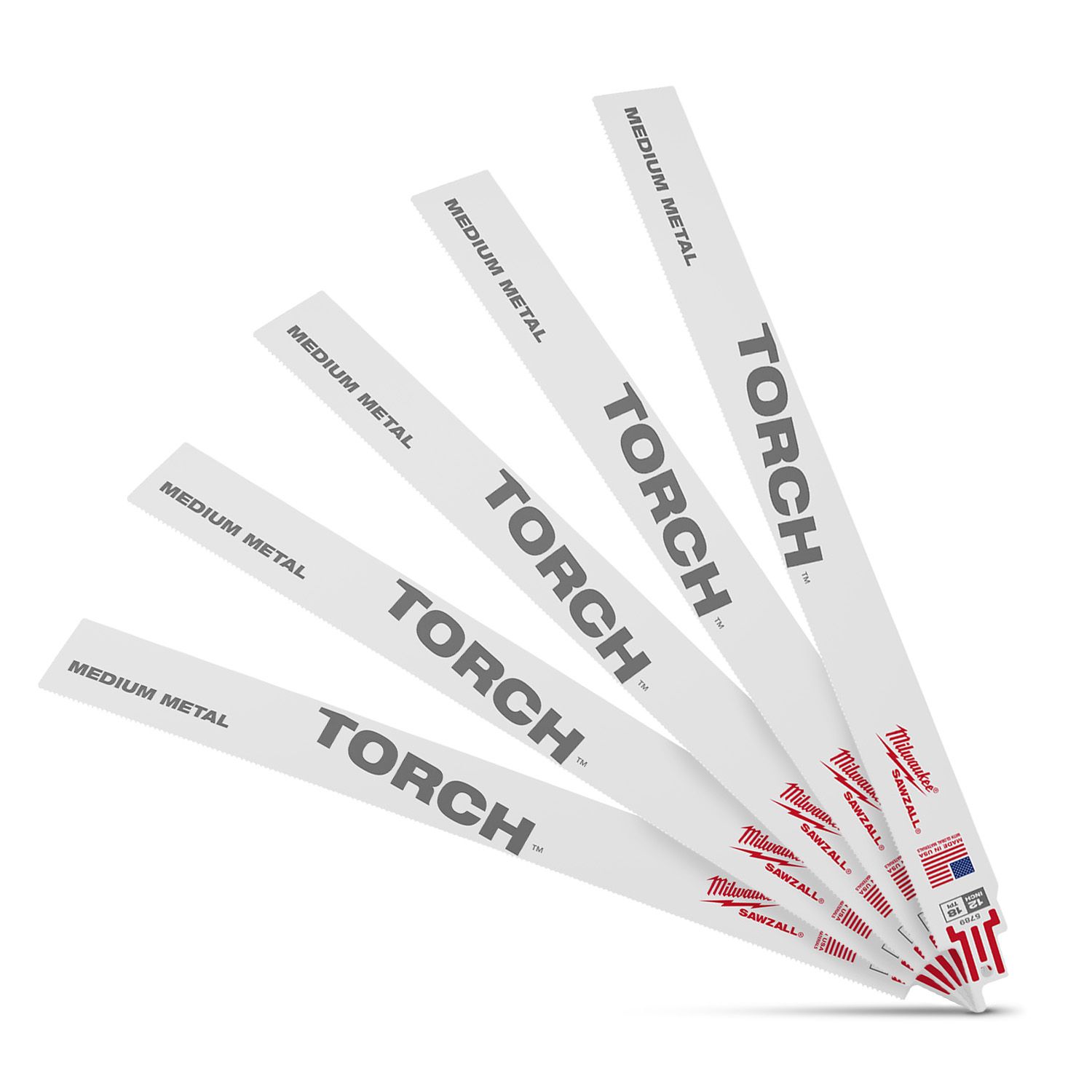 Milwaukee 48475789 (48005789) 5-Pack The Torch™ SAWZALL® 300mm (12") 18TPI Reciprocating Saw Blades – image 4