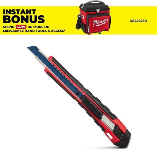 Milwaukee 48221960 9mm Snap Off Knife with Precision Cut Blade