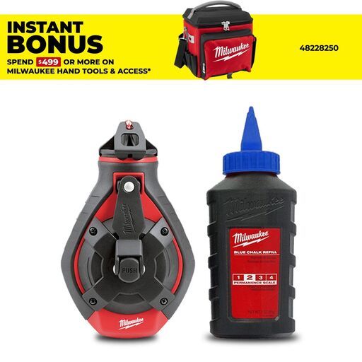 Milwaukee 48223982 30m Bold Line Chalk Reel & Blue Chalk Refill