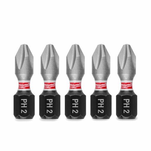 Milwaukee 48324601 5-Pack SHOCKWAVE™ PH2 25mm Insert Bits – image 4