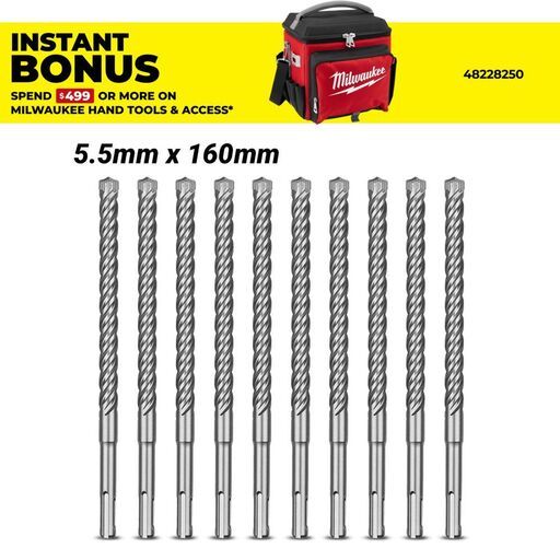 Milwaukee 4932352041 10pce 5.5mm x 160mm SDS-Plus MX4