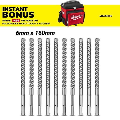 Milwaukee 4932352043 10 Pce 6mm x 160mm SDS-Plus MX4