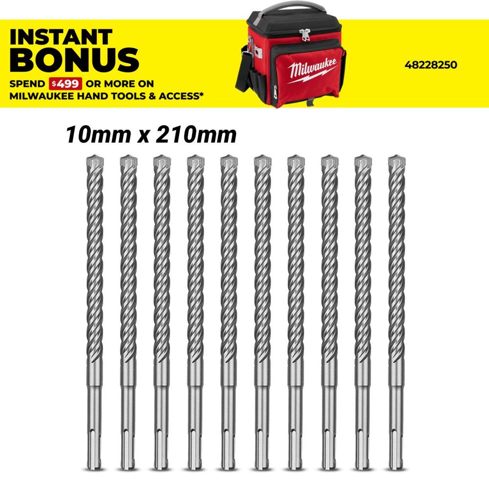 Milwaukee 4932352048 10-Pack 10mm x 210mm SDS-Plus MX4 – image 1