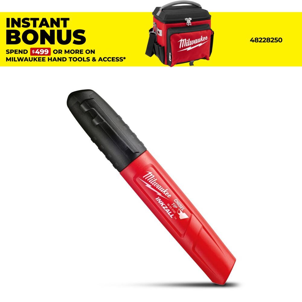 Milwaukee 48223103 Inkzall™ Medium Chisel Black Marker – image 1
