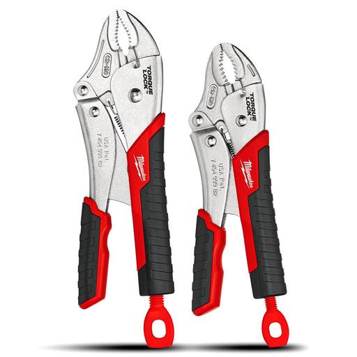 Milwaukee 48223402 2Pack Torque Lock Curved Jaw Locking Pliers Set