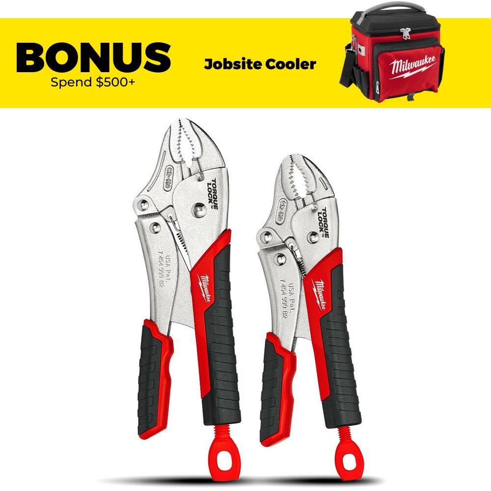 Milwaukee 48223402 2Pack Torque Lock Curved Jaw Locking Pliers Set