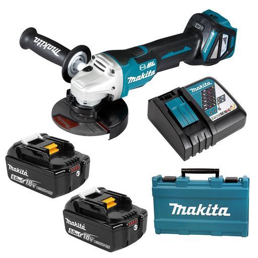 Makita DGA517RTE 18V 5.0Ah Li-ion Brushless Cordless 125mm (5") Paddle Switch Angle Grinder Combo Kit