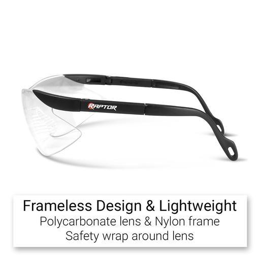 Raptor MG38C Premium Adjustable Safety Glasses with Clear Lens – image 3