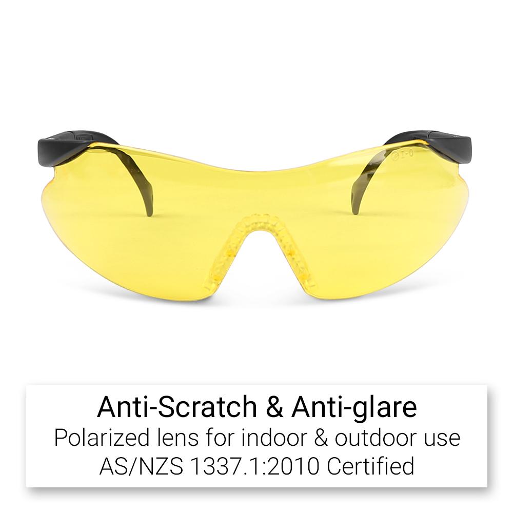 Raptor MG38Y Premium Adjustable Safety Glasses with Yellow Tint Lens