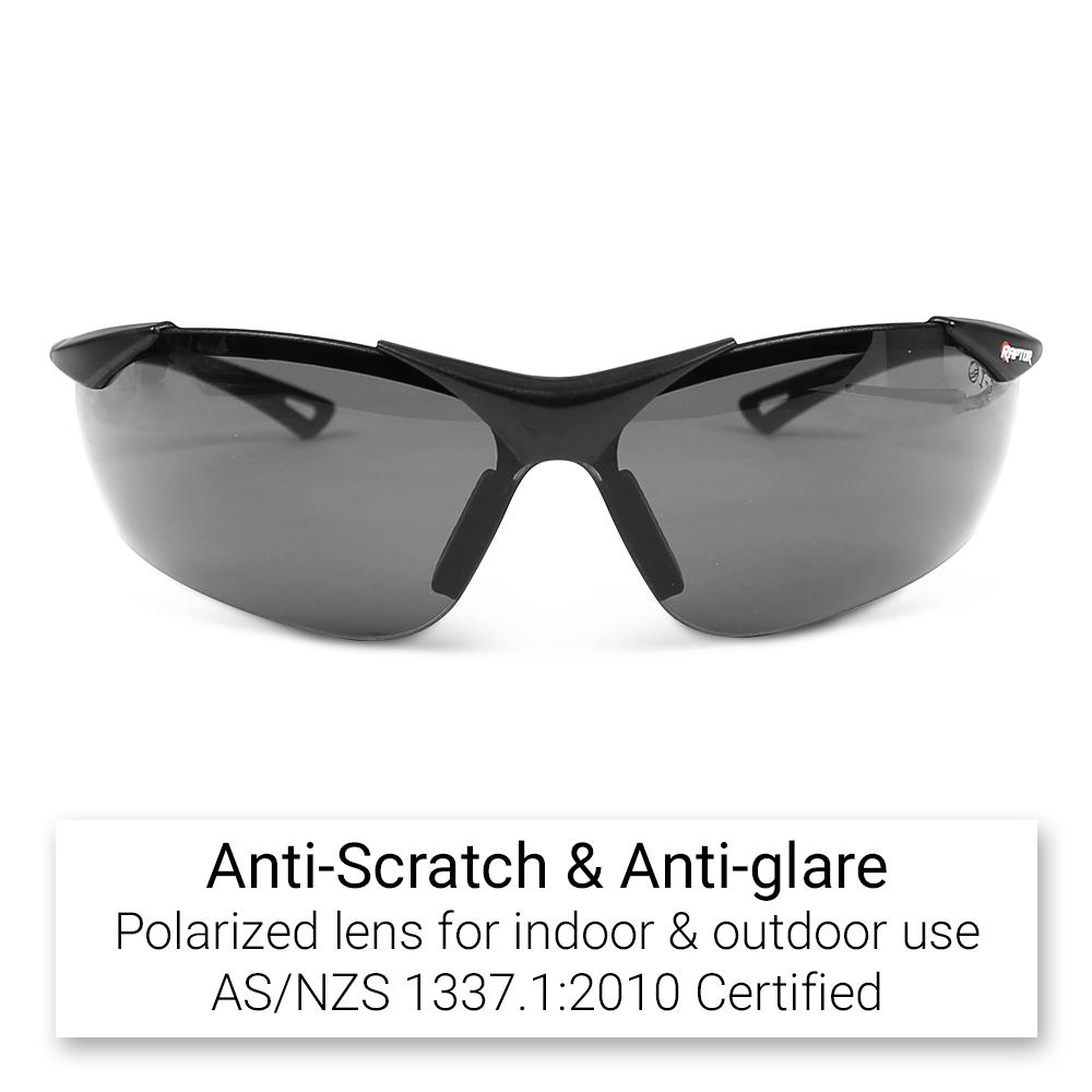 Raptor MG24T3 Premium Maximum Comfort Safety Glasses with Grey Tint Lens