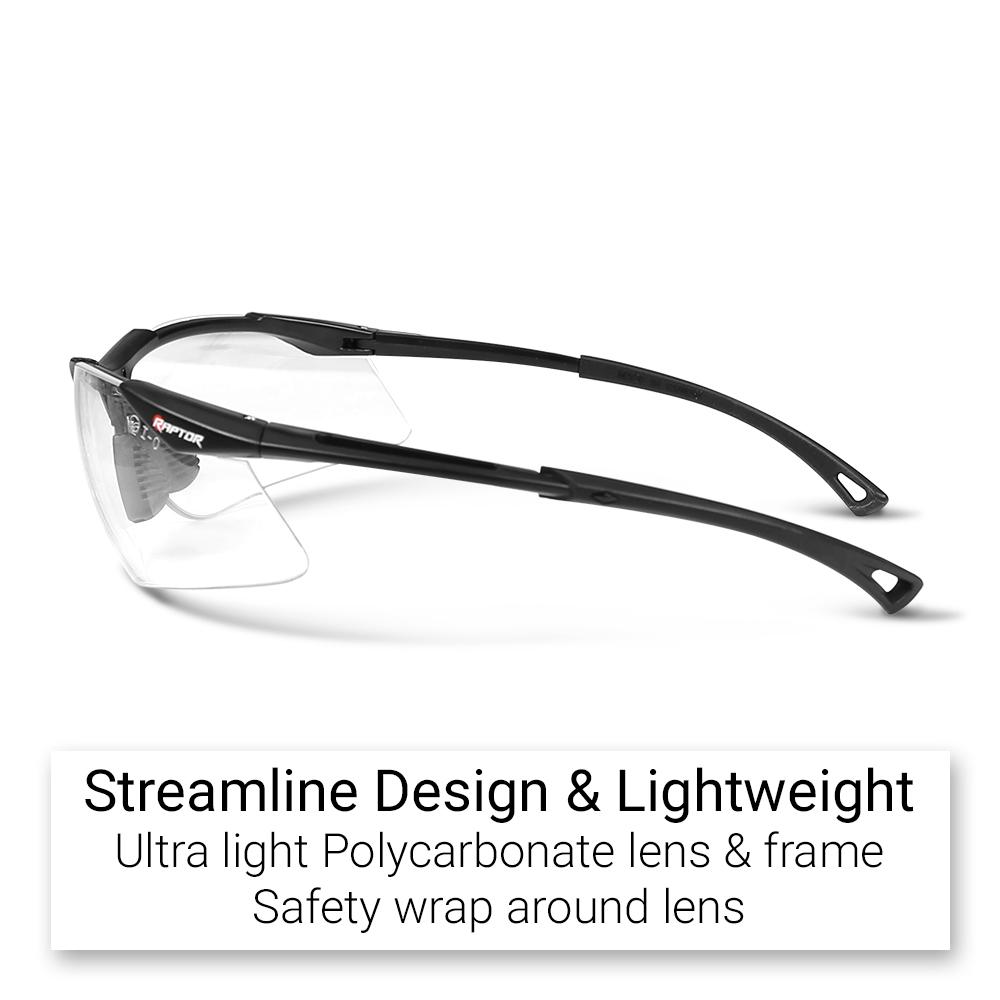 Raptor MG24C Premium Maximum Comfort Safety Glasses with Clear Lens – image 3