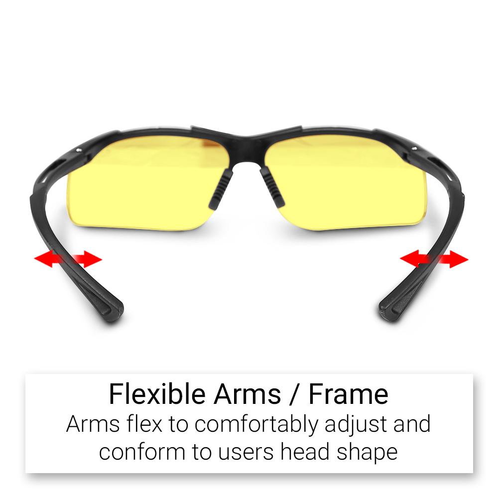 Raptor MG24Y Premium Maximum Comfort Safety Glasses with Yellow Tint Lens