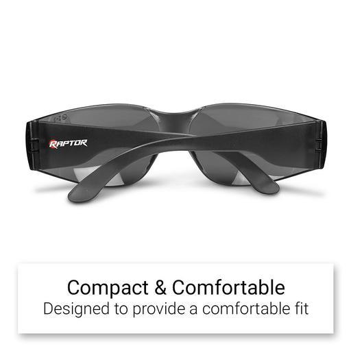 Raptor MG96T Ultra Light Safety Glasses with Grey Tint Lens – image 4