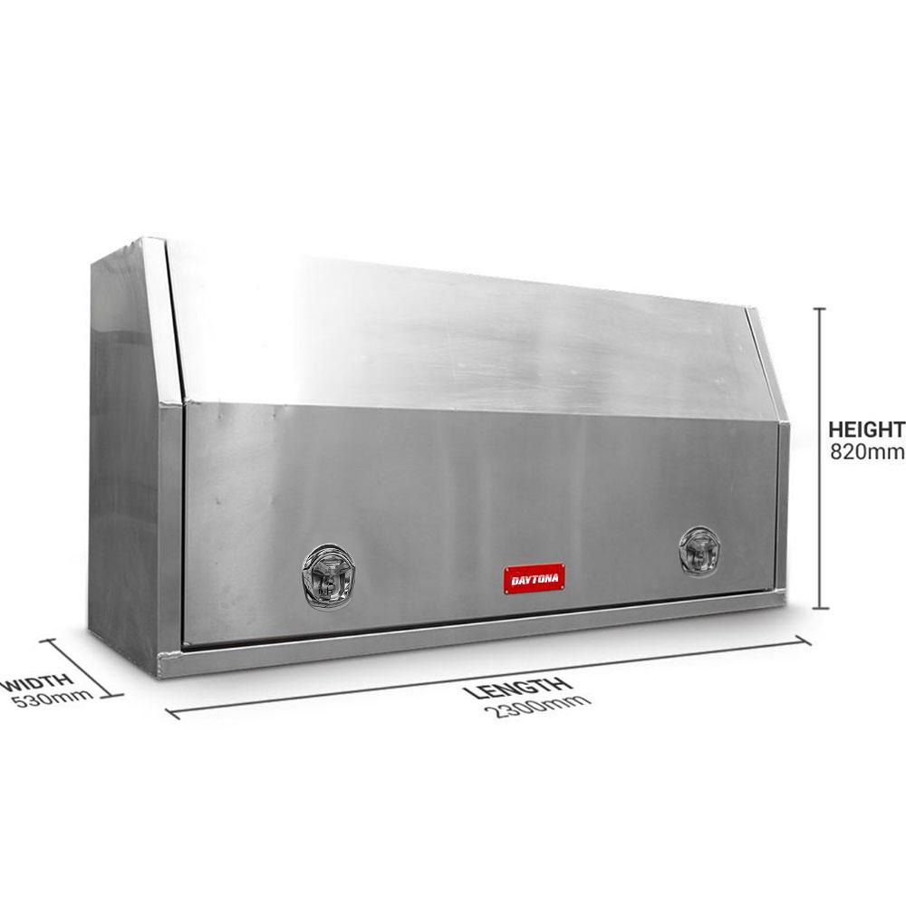 Daytona PIS2300 2.5mm 2300mm x 530mm x 820mm Full Lid Polished Aluminium Tool Box – image 2