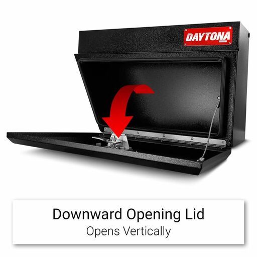 Daytona BUL600 2mm LEFT 600mm x 200mm x 420mm Steel Underbody / Under Tray Black Storage Box – image 4