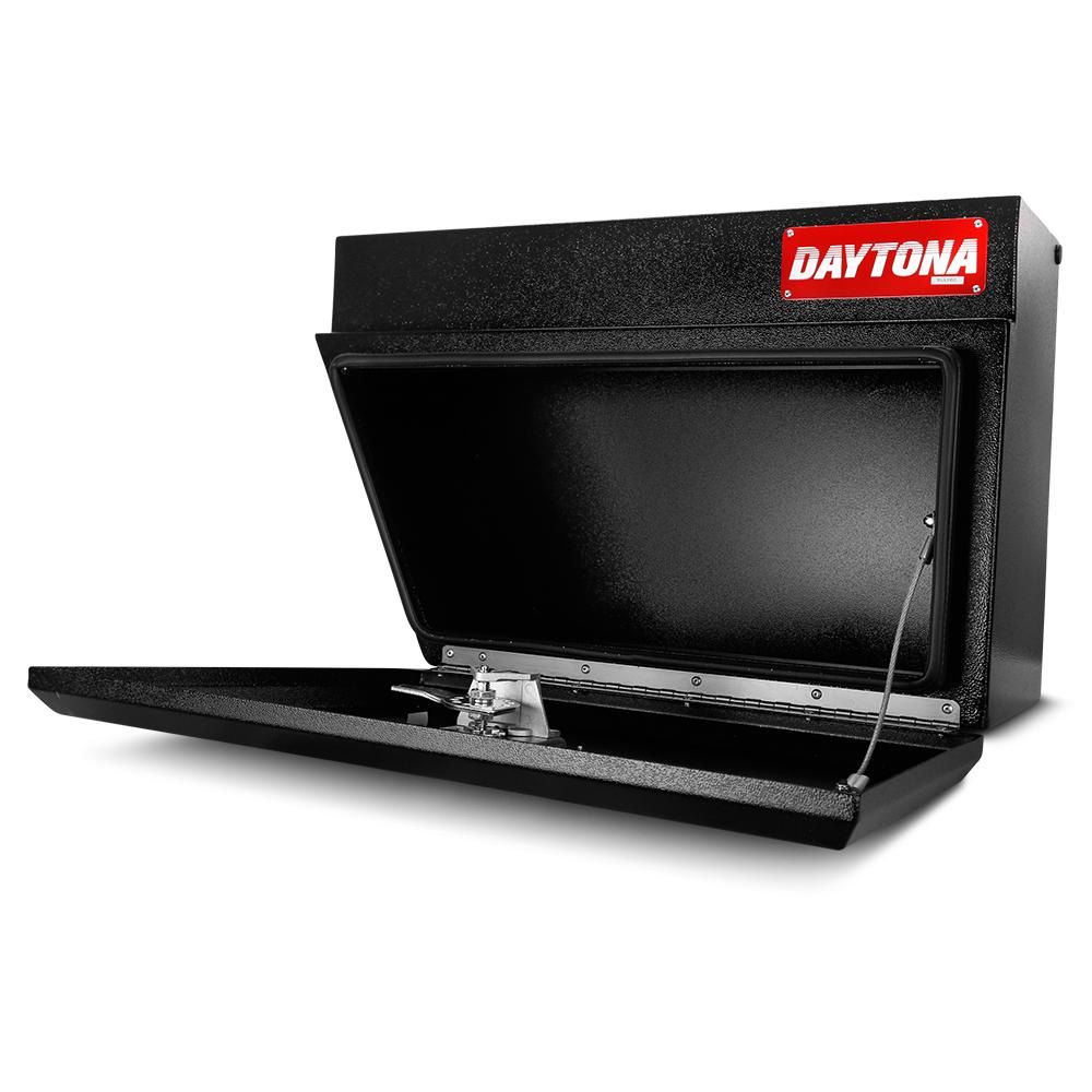 Daytona BUL660 2mm LEFT 660mm x 260mm x 420mm Steel Underbody / Under Tray Black Storage Box – image 1