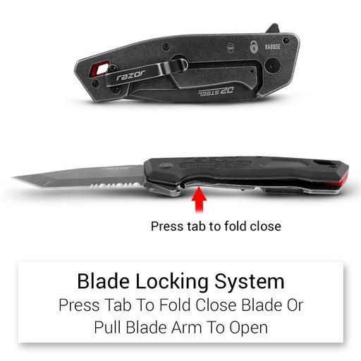 Razor RA88SE 88mm Serrated D2 Blade Pocket Knife – image 5