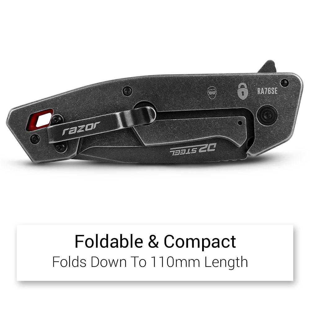 Razor RA76SE Serrated D2 Blade Pocket Knife – image 9