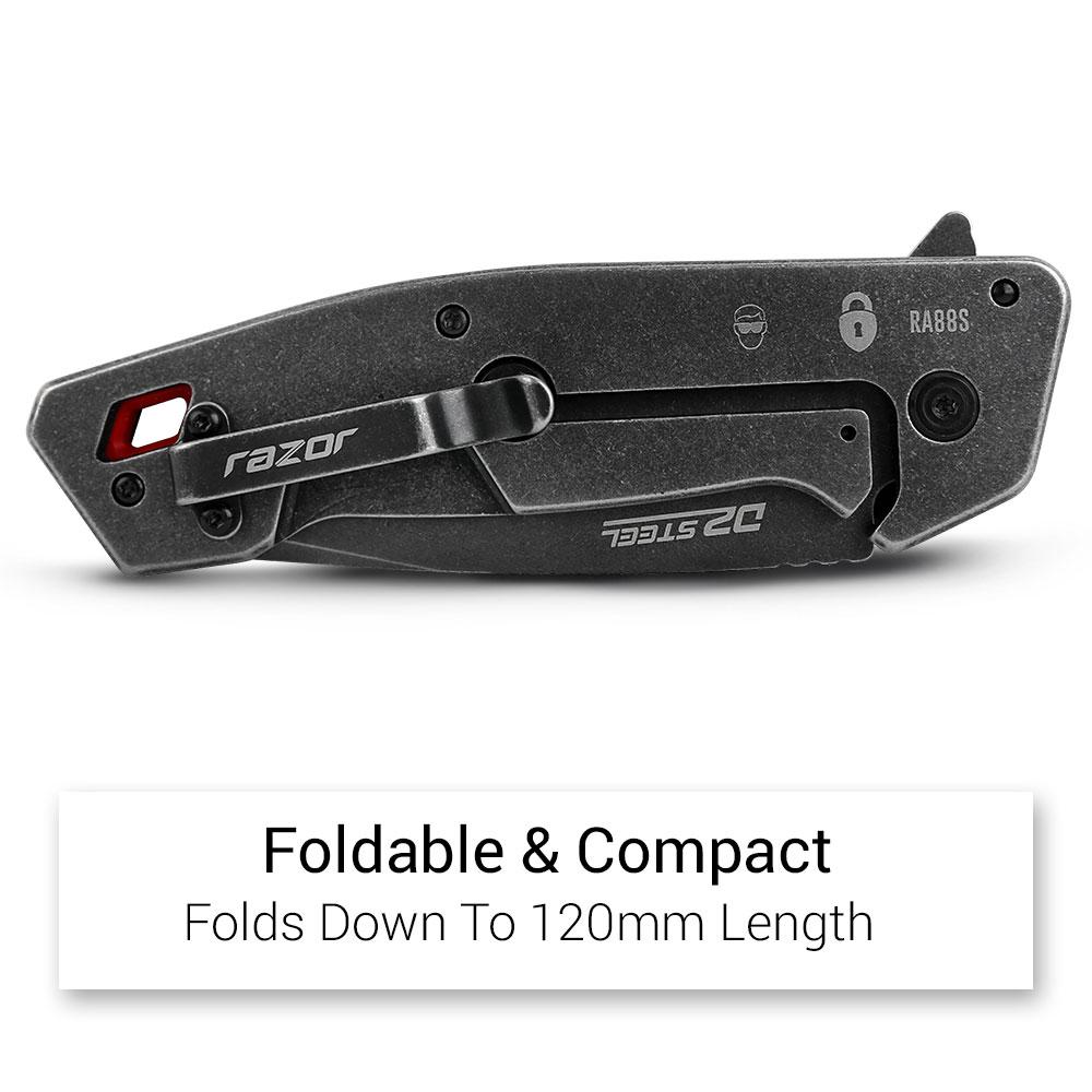 Razor RA88S 88mm Smooth D2 Blade Pocket Knife – image 9