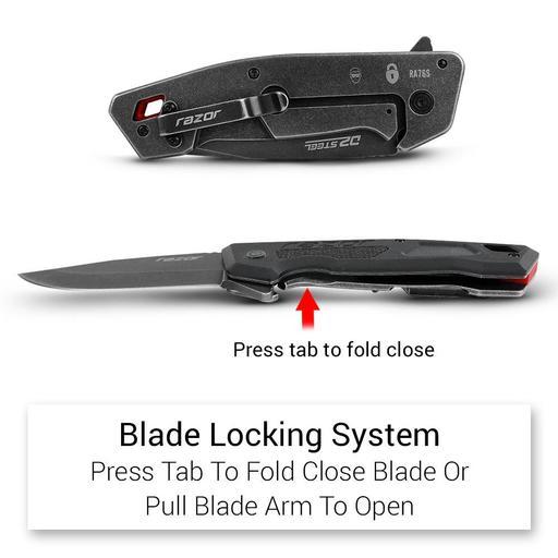 Razor RA76S 76mm Smooth D2 Blade Pocket Knife – image 5