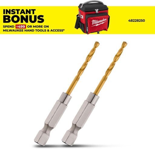 Milwaukee 48894804 Red Helix™ Titanium 2.5mm Drill Bit - 2 Pack