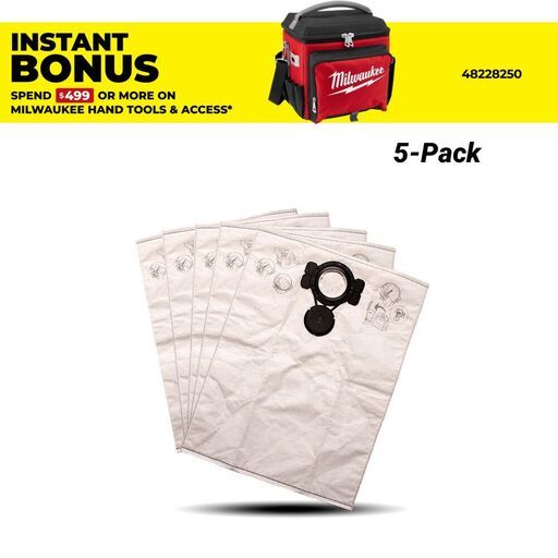 Milwaukee 4932352306 5-Pack Fleece Dust Extractor to Suit AS2-250EH