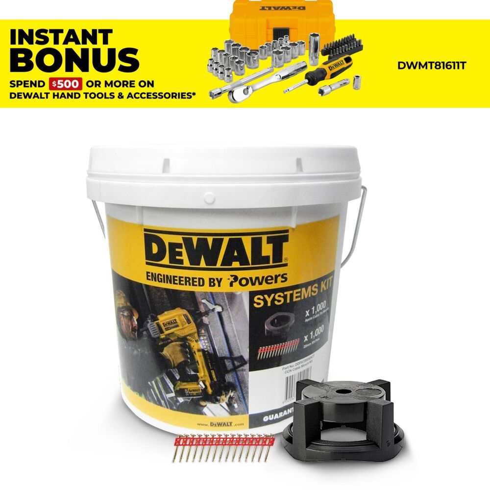 DeWalt DDF6720050KIT CNN Cable Tie Mounts & Pins Kit to suit DCN890 Concrete Angled Nailer – image 1