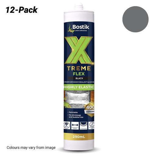 Bostik 30161079712PK 12-Pack Xtreme Flex 290ml High Performance MS Sealant & Adhesive Cartridge - Grey