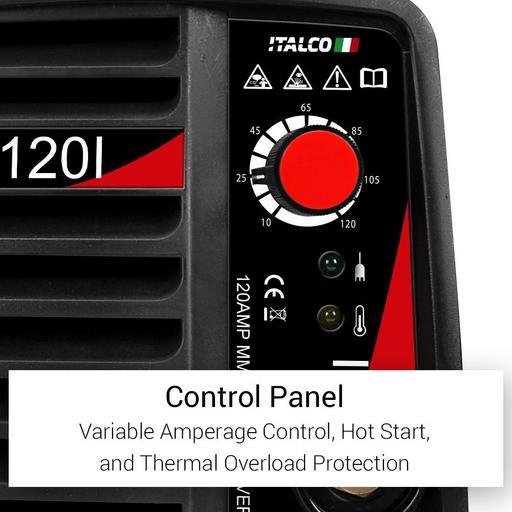 Italco 120I + ITAAFWH 120 amp  MMA IGBT DC Inverter Welder With Variable Shade Auto-Darkening Welding Helmet – image 10