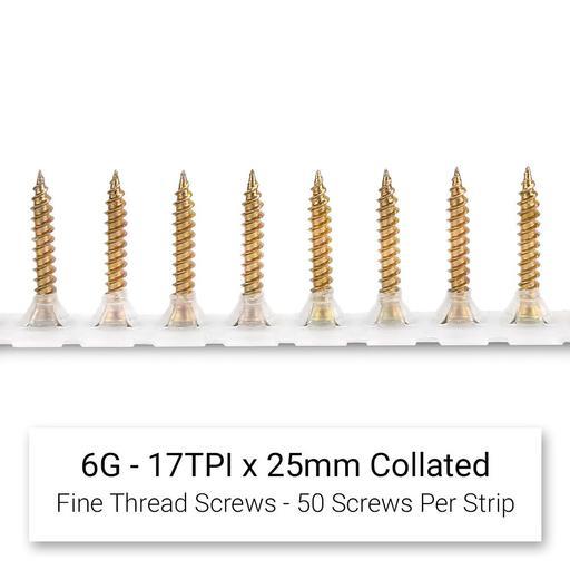 Xtorque XFH25 6G - 17TPI x 25mm Collated Fine Thread Screws - 1000pcs – image 2