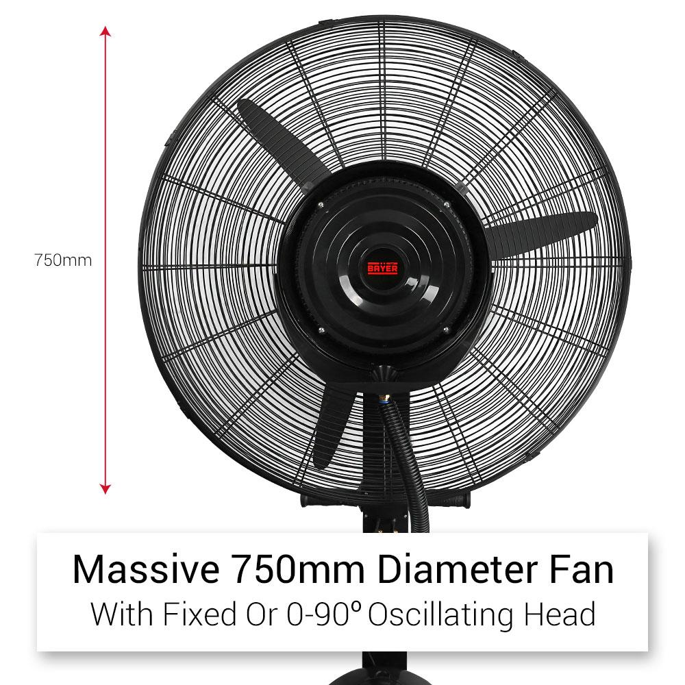 Bayer BMF22 235W 750mm Pedestal Misting Fan