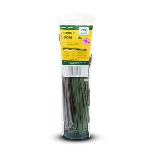 Tridon CTP30 200-Pack 100mm/200mm Assorted Colours Cable Ties