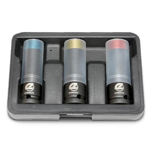 Endeavour Tools ETR3 Reinforced 3pc Thin Wall Wheel Nut Socket Set