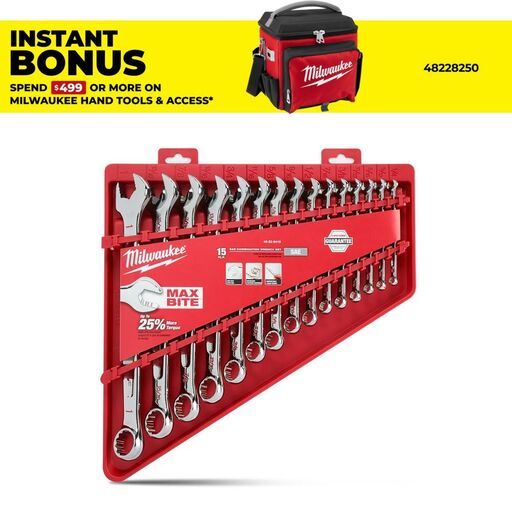 Milwaukee 48229415 15pce SAE Combination Wrench Set