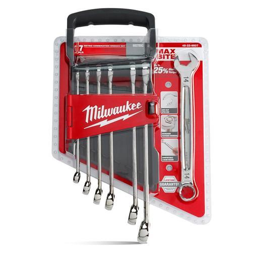 Milwaukee 48229088BO 29pce 3/8" Drive SAE/Metric Ratchet and Socket Set + 7pce Metric Combination Wrench Set – image 7