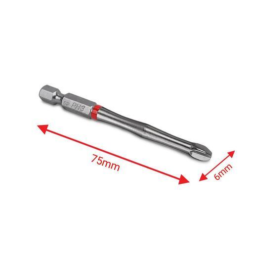 Xtorque 5PKPH375 PH3 75mm Phillips Head Torsion Magnetic Driver Bit - 5 Pack – image 3