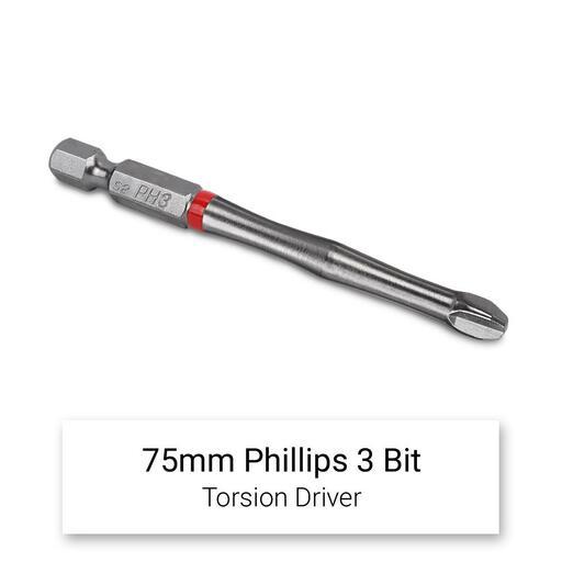 Xtorque 5PKPH375 PH3 75mm Phillips Head Torsion Magnetic Driver Bit - 5 Pack – image 2