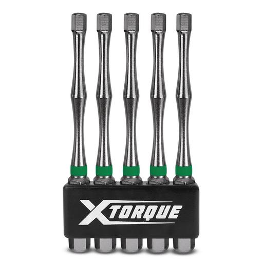 Xtorque 5PKHT475 HEX 4 75mm Hex Tamper Head Torsion Driver Bit - 5 Pack