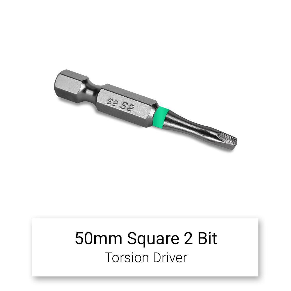Xtorque 5PKSQ250 SQ2 50mm Square Head Torsion Driver Bit 5 Pack