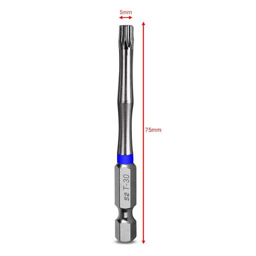 Xtorque 5PKTA3075 TORX30 75mm Tamperproof Torx Head Torsion Driver Bit - 5 Pack – image 4