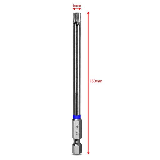 Xtorque 5PKTA40150 TORX40 150mm Tamperproof Torx Head Torsion Driver Bit - 5 Pack – image 4