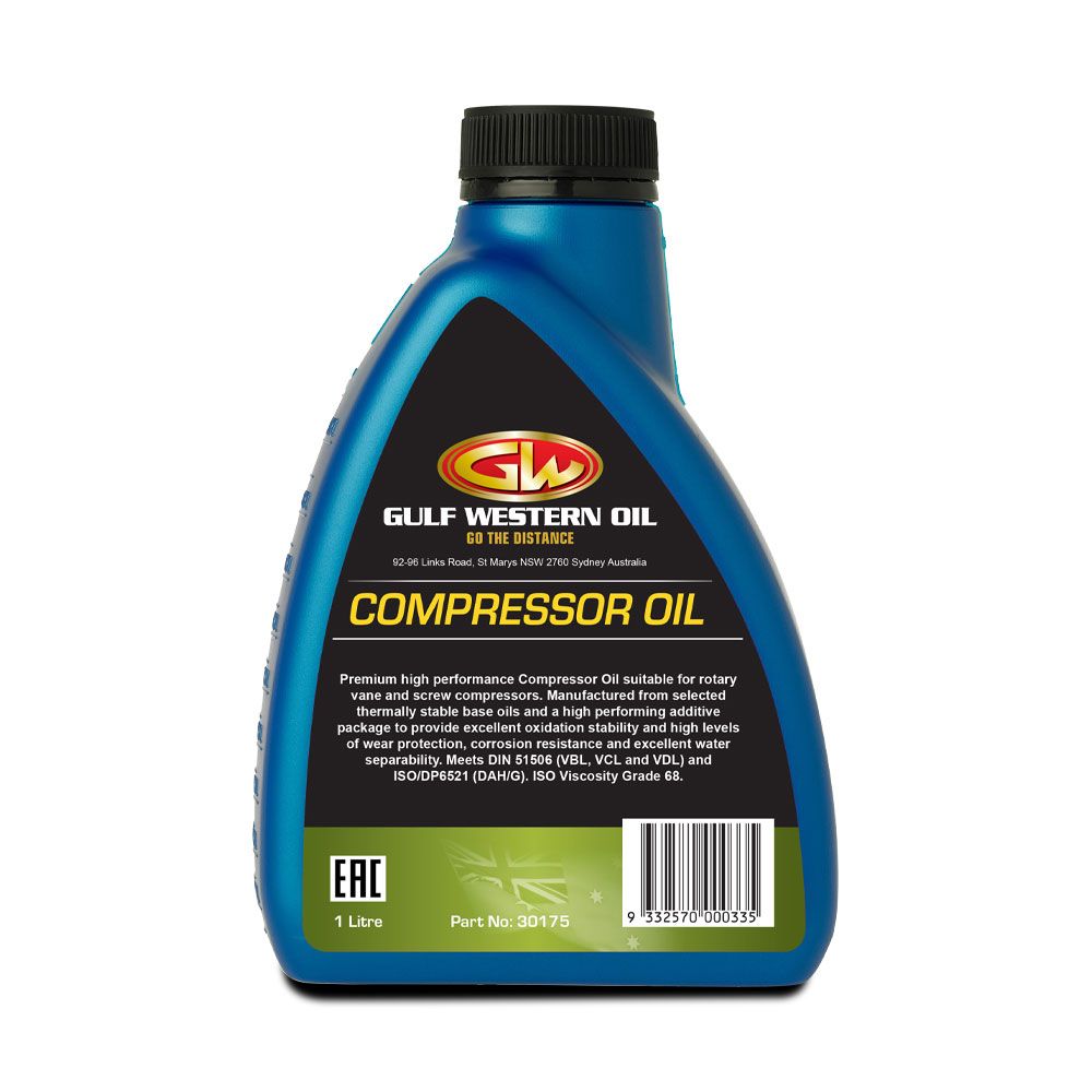 Gulf Western 30175 1L VG46/68/100 Compressor Oil – image 1