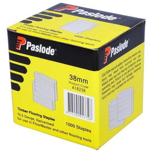 Paslode A18238 1000-Pack 38mm 15.5 Gauge Galvanised Floormaster Staples