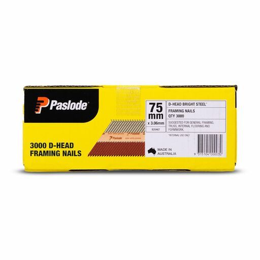 Paslode B20467 3000-Pack 75mm x 3.06mm Bright D Head Framing Nails – image 5