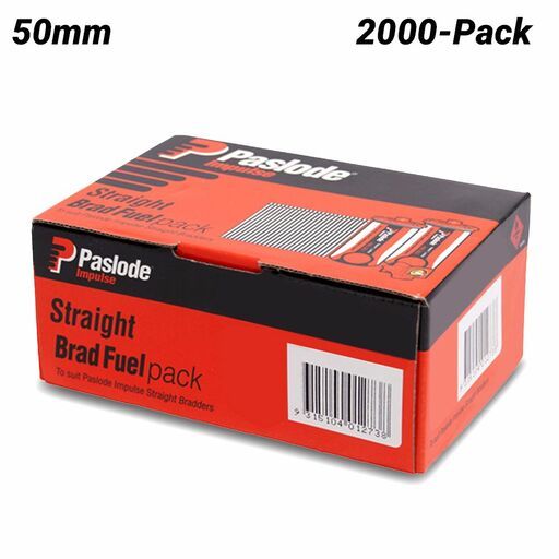 Paslode B20643 2000-Pack 50mm ND Series 14Ga Lost Head Zinc Plates Nails with Fuel Pack