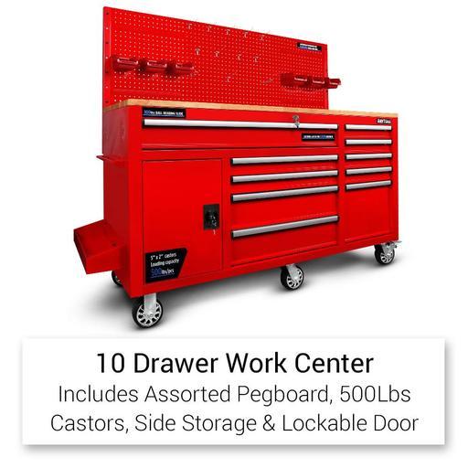 Daytona D62WB 62" Heavy Duty 10 Drawer Work Bench - Red – image 11