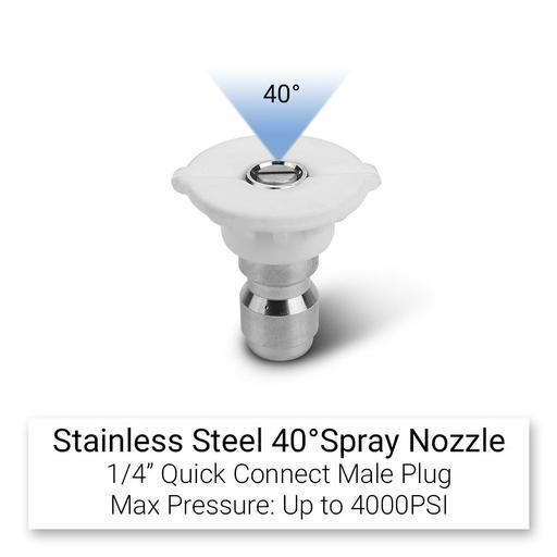 Typhoon T25WN Stainless Steel 1/4" 40° 025 White Pressure Washer Nozzle – image 3