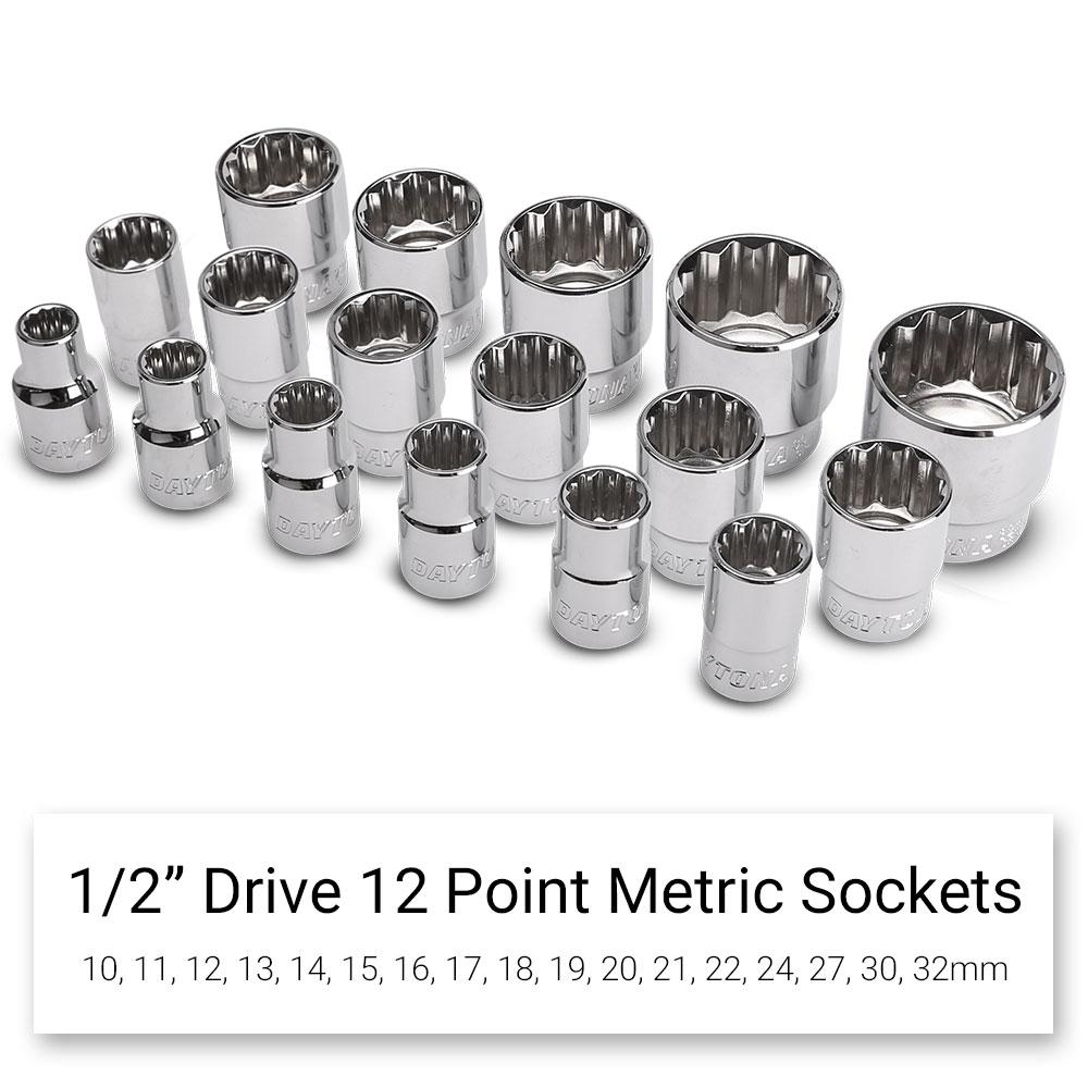 Daytona D179MS 179pce 1/2", 3/8" & 1/4" Drive Metric 10-32mm Socket Set – image 4
