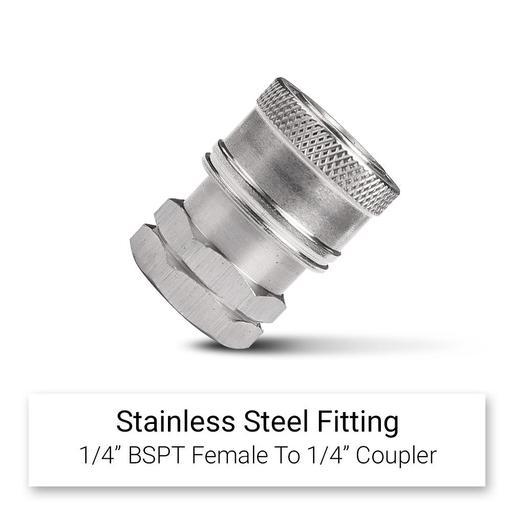 Typhoon TF14C Stainless Steel 1/4" BSPT Female To 1/4" Coupler – image 4
