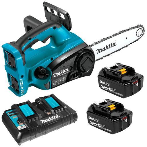Makita DUC302PT2 36V (18V x 2) 5.0Ah Li-ion Cordless 300mm (12") Chainsaw Combo Kit